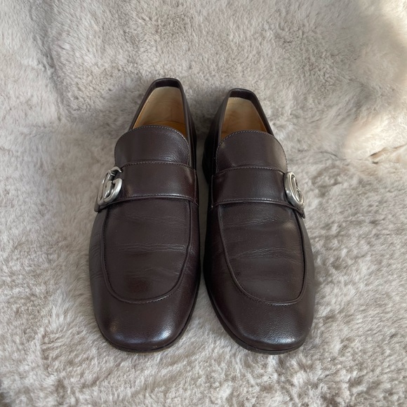 Gucci Brown GG Buckle Loafers - Picture 6 of 10